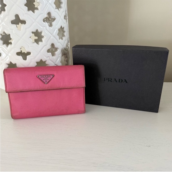 Prada Handbags - Prada Tessuto Nylon Rare Pink Wallet